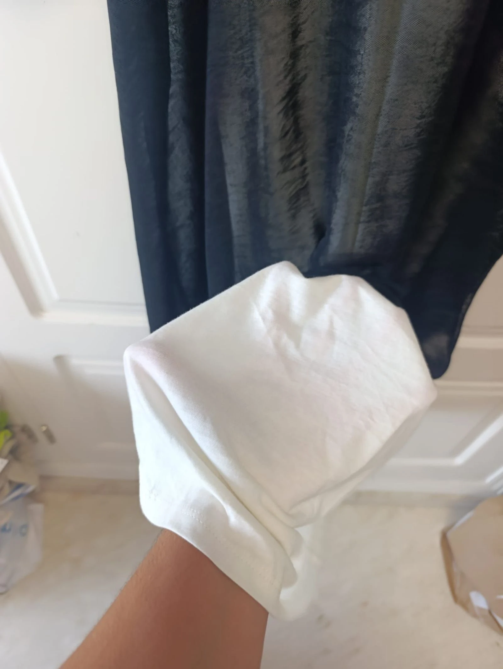 Vestido Zara largo combinado duplo tecido tamanho L – photo 8